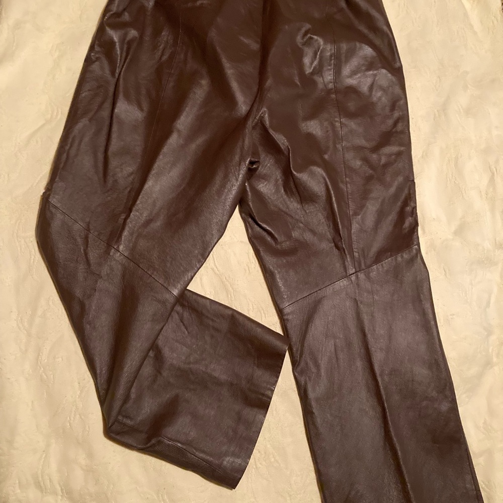 Chocolate Brown Vintage Leather Pants